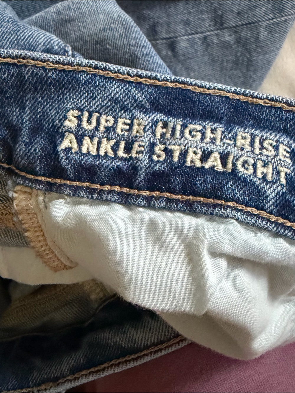 AE Super High Rise Ankle Straight Stretch Jeans NWOT - Picture 7 of 7